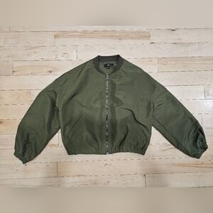 Lulu Women's Small Olive Green Bomber Jacket